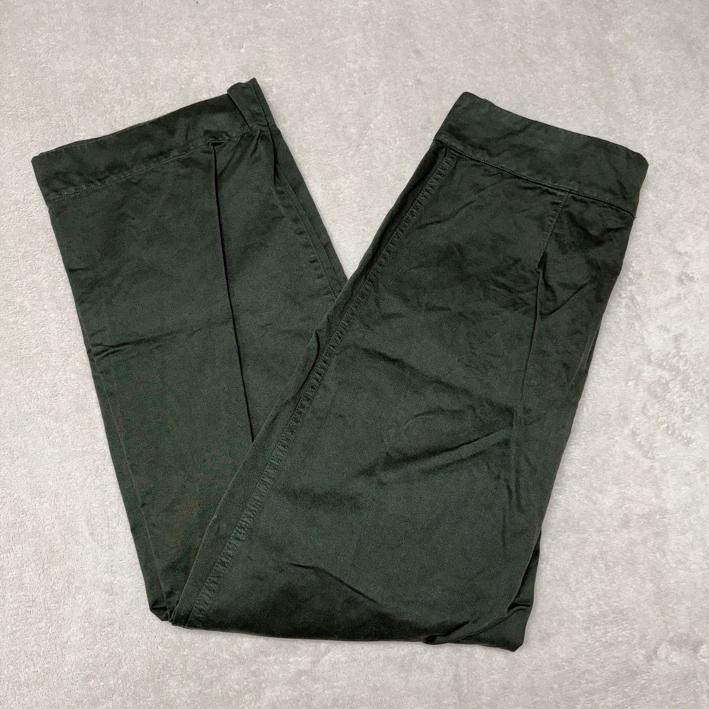 Ali Golden Forest Green Cotton High Waisted Straight Leg Pants Size M Peru